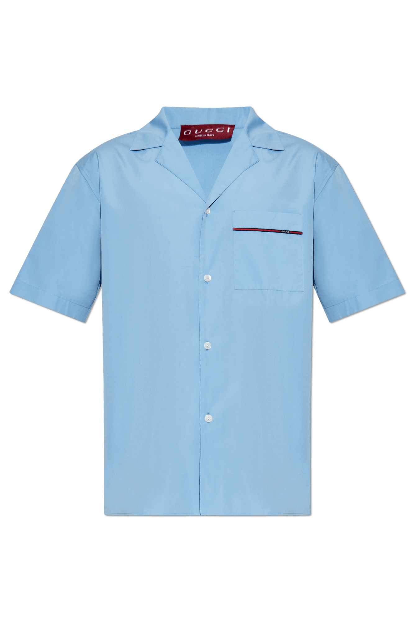 Gucci oc11z526 Regular Fit Cotton Shirt With Pocket in Blue Size US XL / EU 56 / 4 - 1 Thumbnail