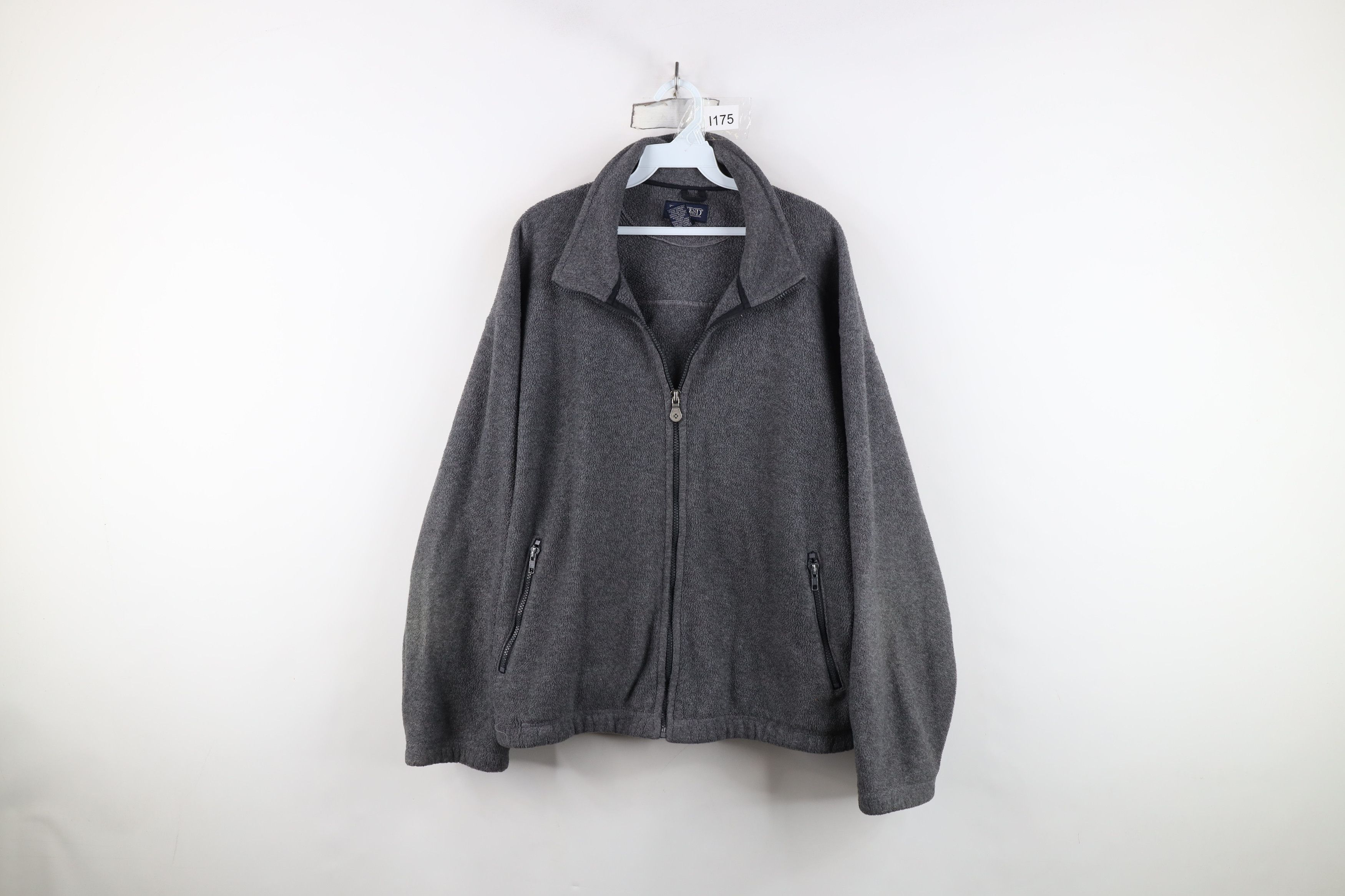 Lands' End Vintage 90s Lands End Blank Boxy Fit Fleece Jacket USA Size US L / EU 52-54 / 3 - 1 Thumbnail