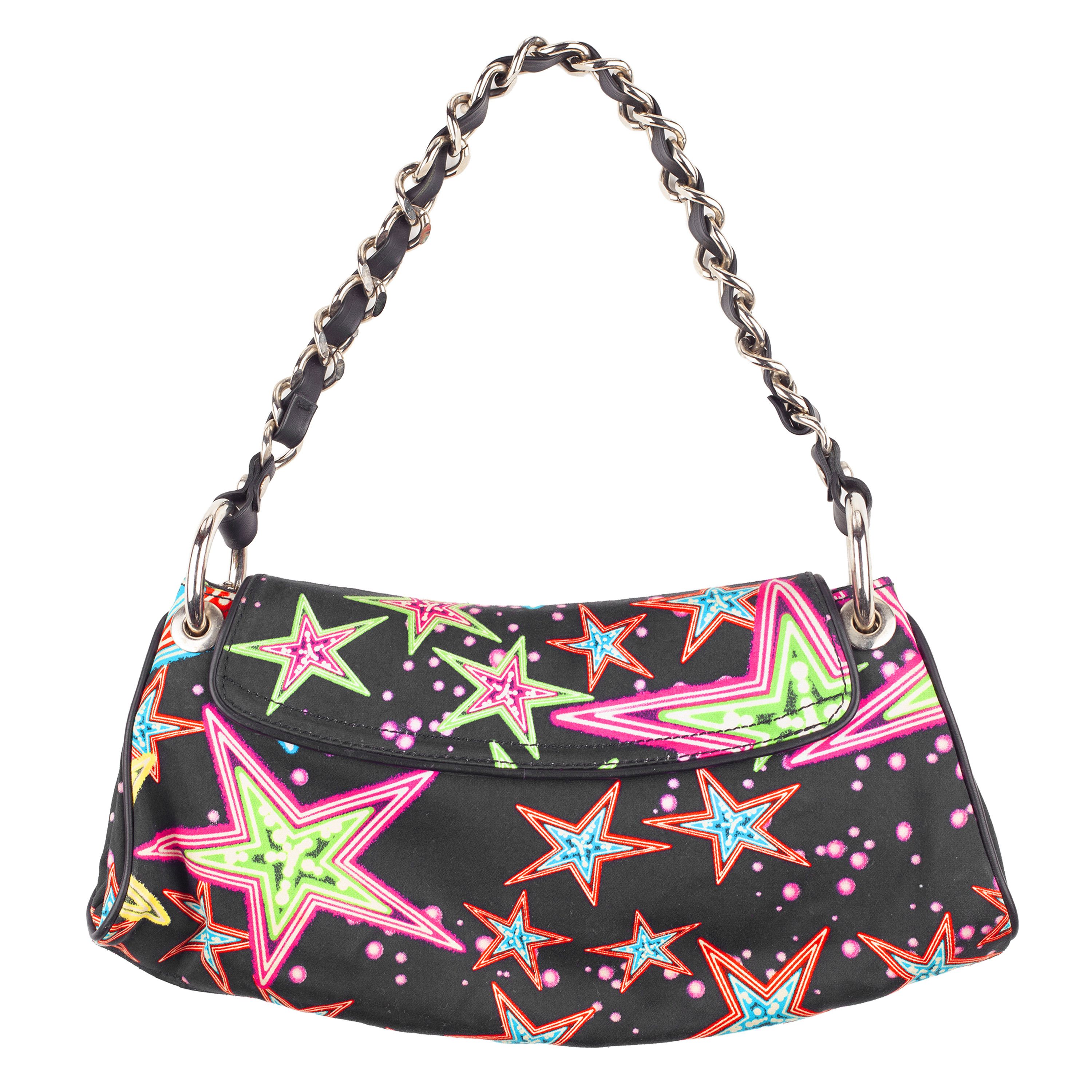 Iceberg Iceberg Stars Print Vintage Black Shoulder Bag Size ONE SIZE - 2 Thumbnail