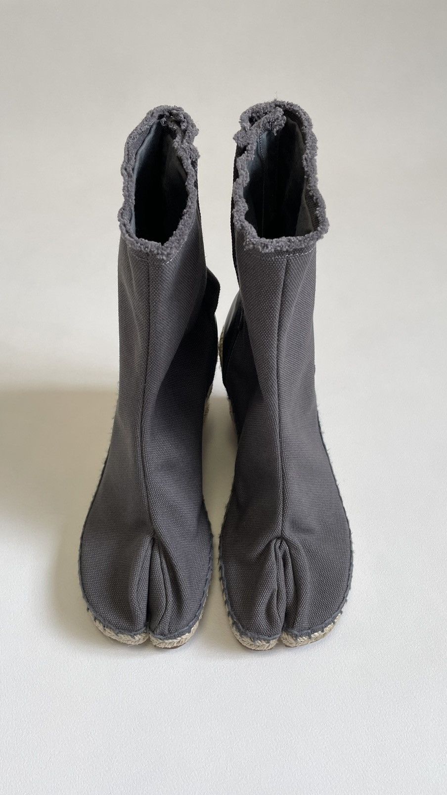 Maison Margiela Gray Canvas ‘Espadrille’ Tabi Boots Size US 7 / IT 37 - 5 Thumbnail