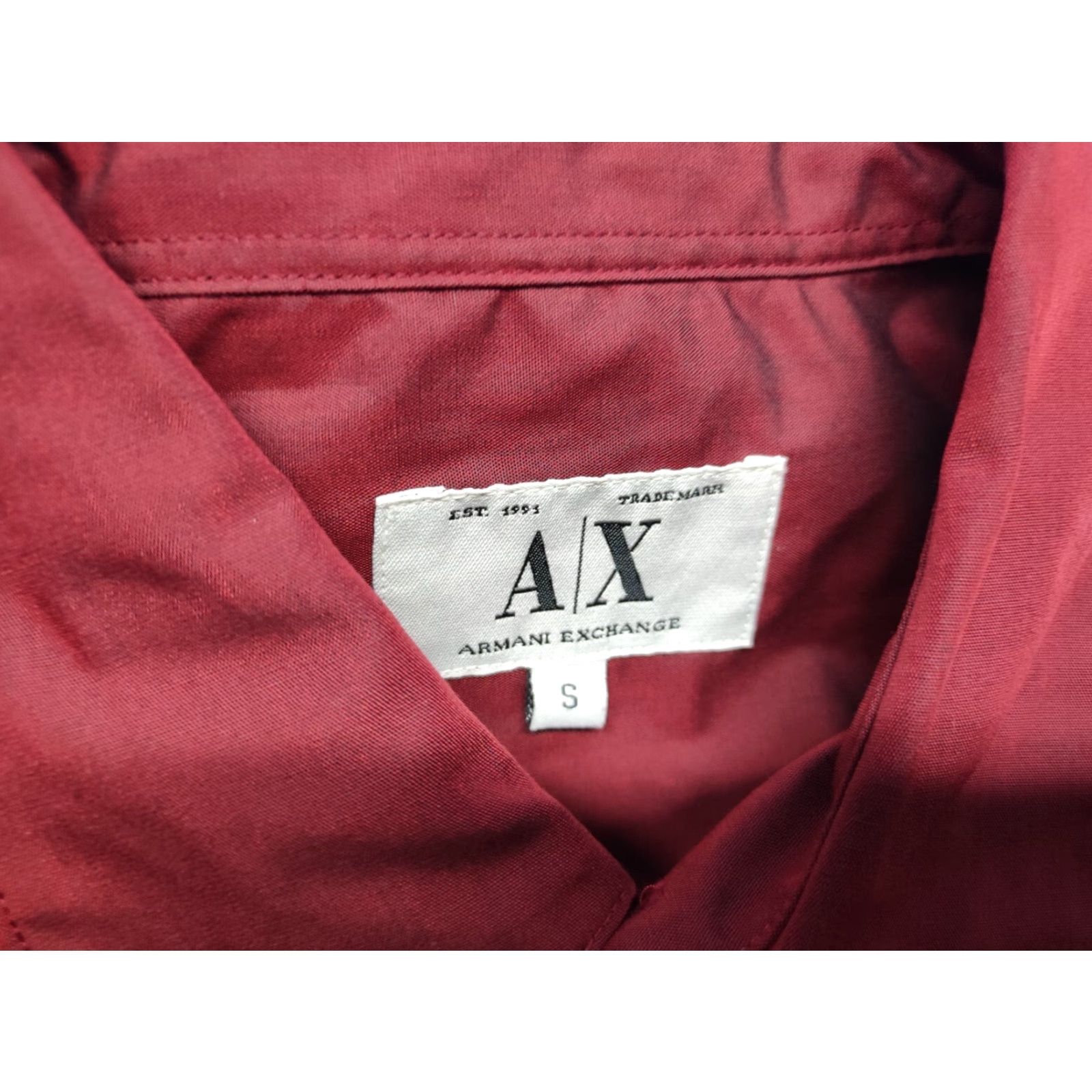 Armani Exchange Armani Exchange Mens Button-Up Shirt Velvet Red Long Sleeve Collared Plain S Cotton Button-Down Casual Mens Size US S / EU 44-46 / 1 - 7 Thumbnail