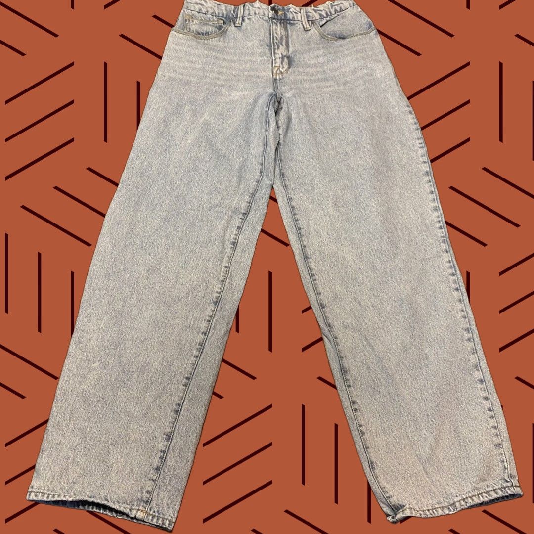 Good American Good American Jeans Womens 6/28 32x34 Baggy Fit Light Blue Wash Denim Pants Size 28" / US 6 / IT 42 - 1 Thumbnail