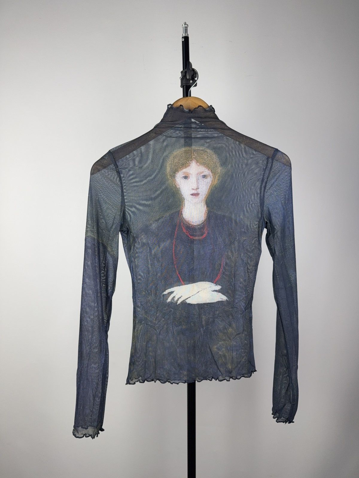Vintage Sexy Darkness Avant Garde Gothic Punk Emo Mesh Top Blouse Size S / US 4 / IT 40 - 5 Thumbnail