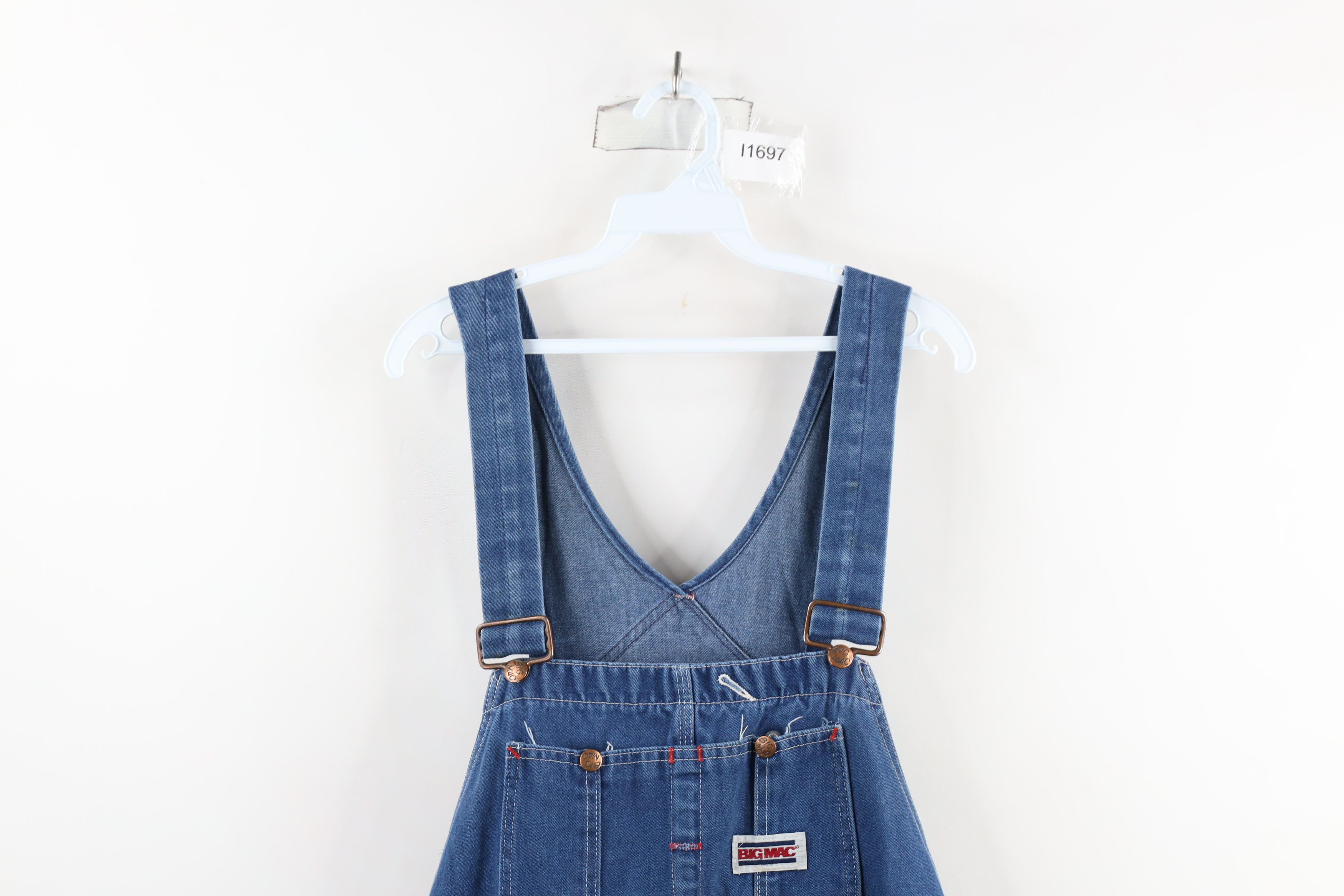 Big Mac × Vintage Vintage 90s Big Mac Faded Square Bak Denim Jean Overalls Size US 42 / EU 58 - 2 Thumbnail