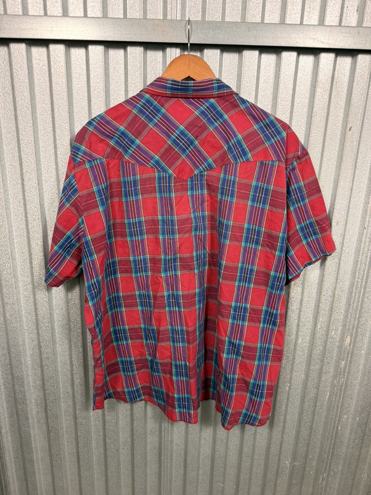 Wrangler Vintage Wrangler Pearl Snap Short Sleeve Western Butto Shirt Size US XL / EU 56 / 4 - 4 Thumbnail