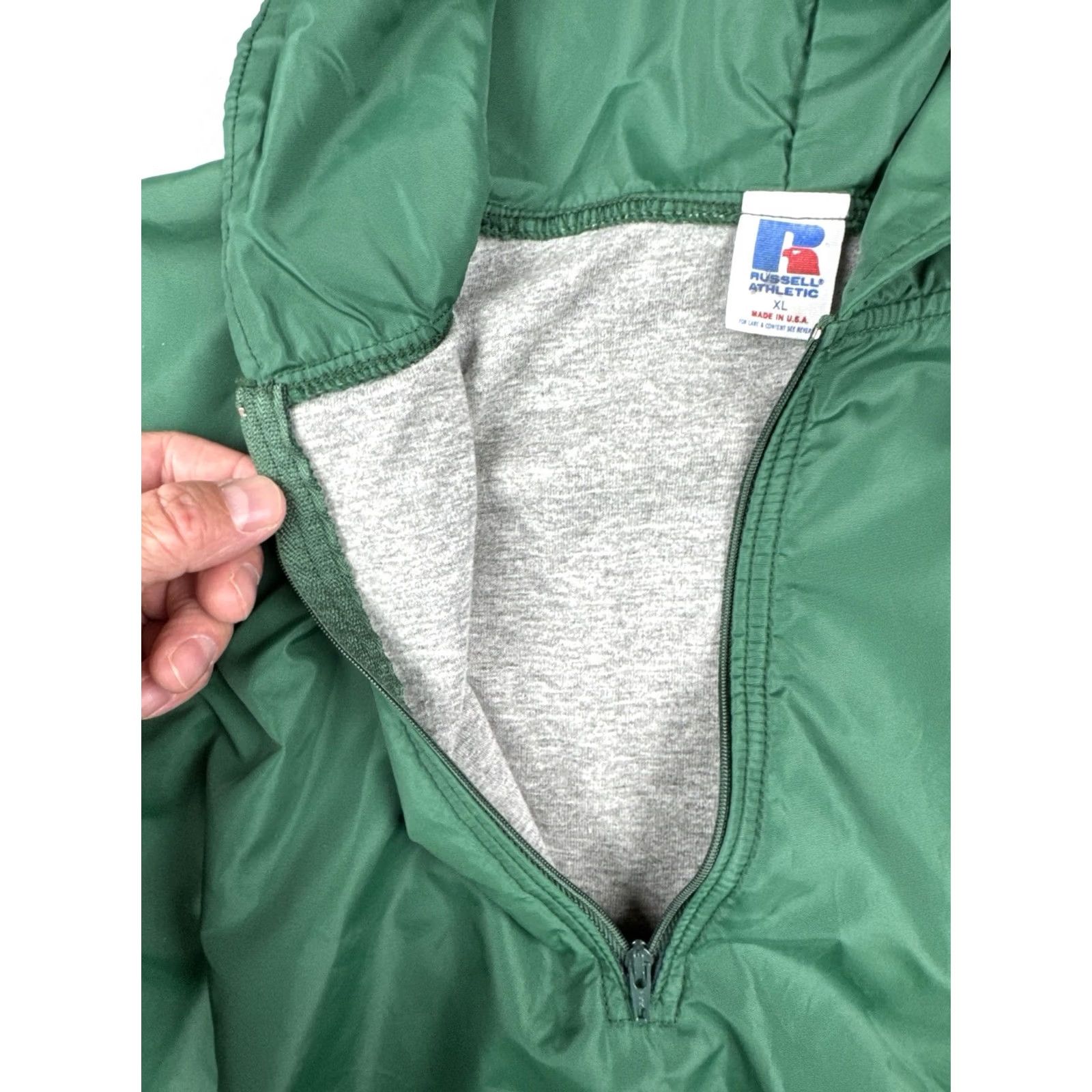 Russell Athletic VINTAGE Russell Athletic Windbreaker Jacket Green Yellow USA XL Pullover 90s Mens Size US XL / EU 56 / 4 - 5 Thumbnail