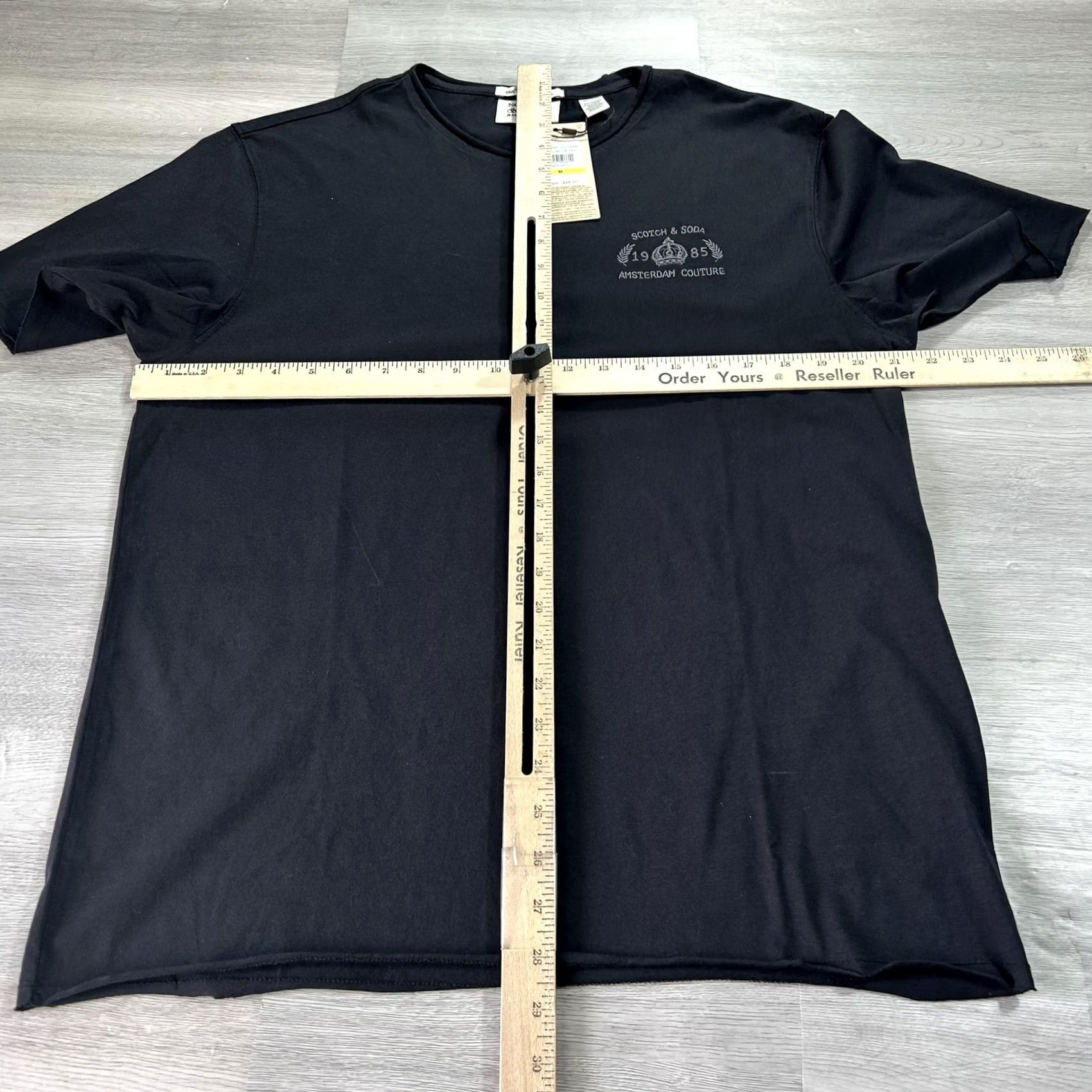 Scotch & Soda SCOTCH & SODA Shirt Mens Medium Black Amsterdam Couture Embroidered Tee Size US M / EU 48-50 / 2 - 6 Thumbnail