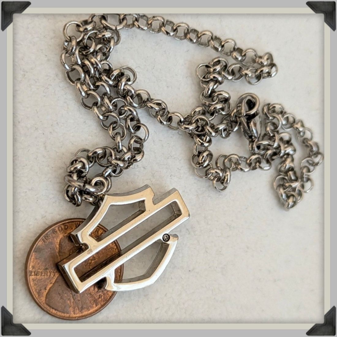 Harley Davidson HARLEY DAVIDSON MOTORCYCLES Bar & Shield Pendant Necklace Size ONE SIZE - 5 Thumbnail