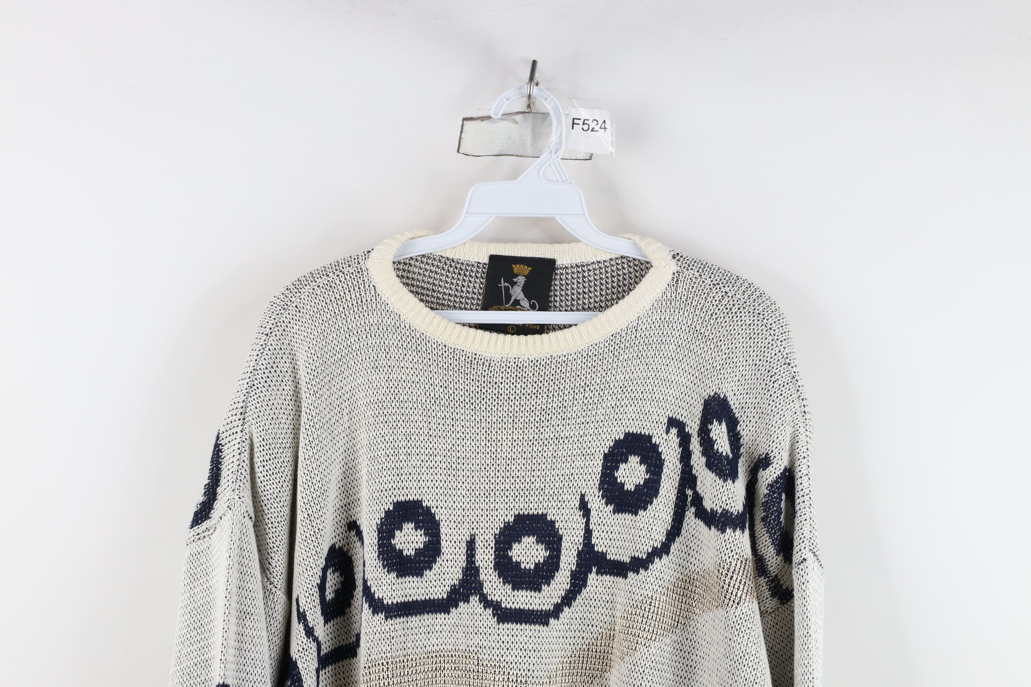Vintage Vintage 90s Streetwear Dolphin All Over Print Knit Sweater Size L / US 10 / IT 46 - 2 Thumbnail