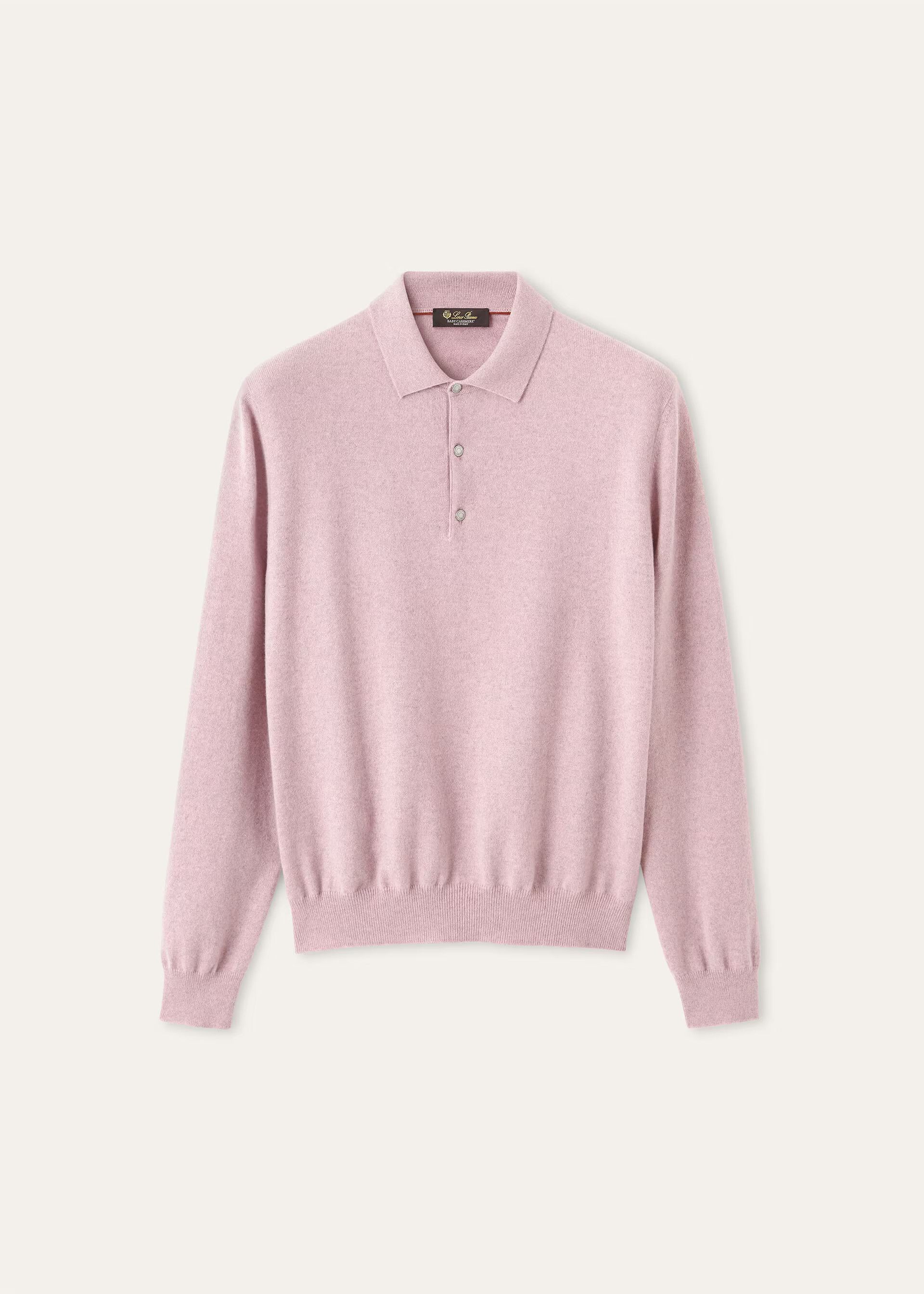 Loro Piana os11x0226 FAO9748 Classic Polo Shirt Lavender Bloom Melange Size US S / EU 44-46 / 1 - 1 Thumbnail