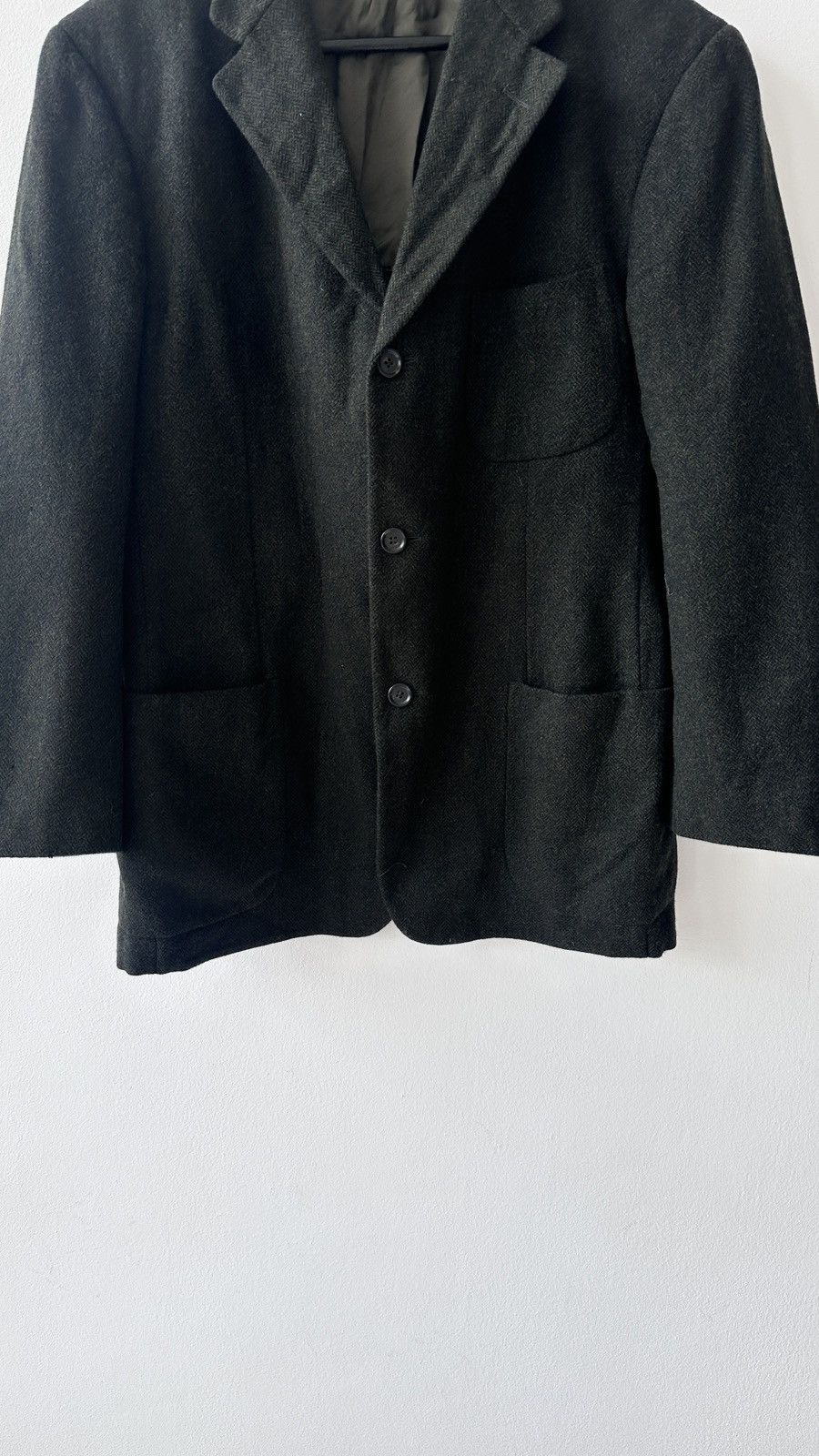 Ermenegildo Zegna Vtg Zegna Soft Green Herringbone Wool Blazer Dark Academia Size 42R - 6 Thumbnail