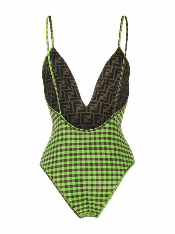 Fendi FENDI Monogram Gingham-Print Reversible Bodie Swimsuit Size M / US 6-8 / IT 42-44 - 6 Thumbnail
