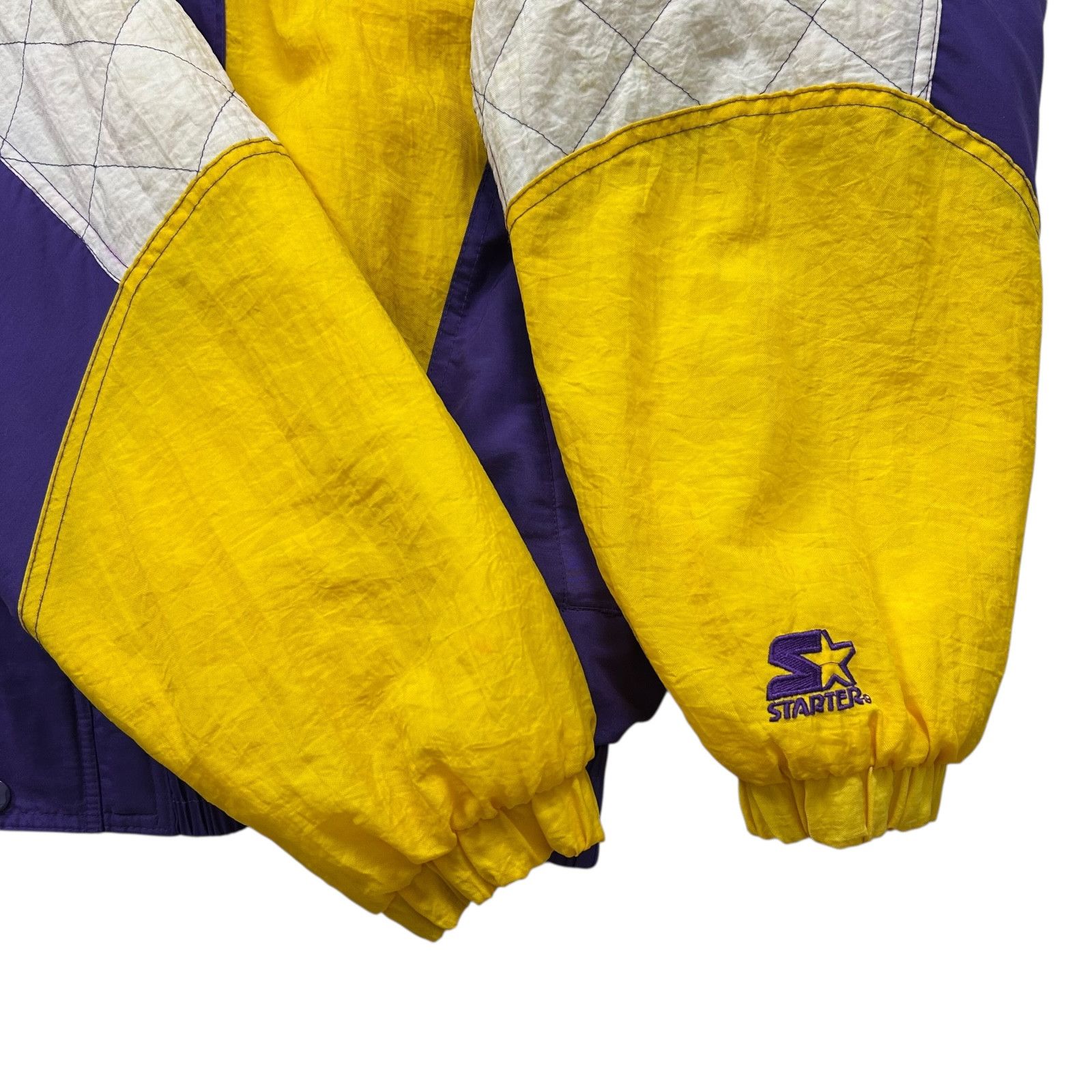 NBA VTG 90s LOS ANGELES LAKERS STARTER PUFFER JACKET HOODED XL Size US XL / EU 56 / 4 - 5 Thumbnail