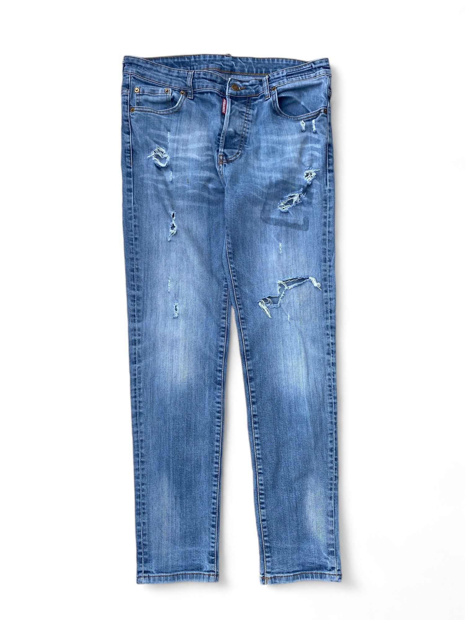 Dsquared2 × Vintage Vintage Squared Distressed Skinny Jeans Size US 34 / EU 50 - 1 Thumbnail