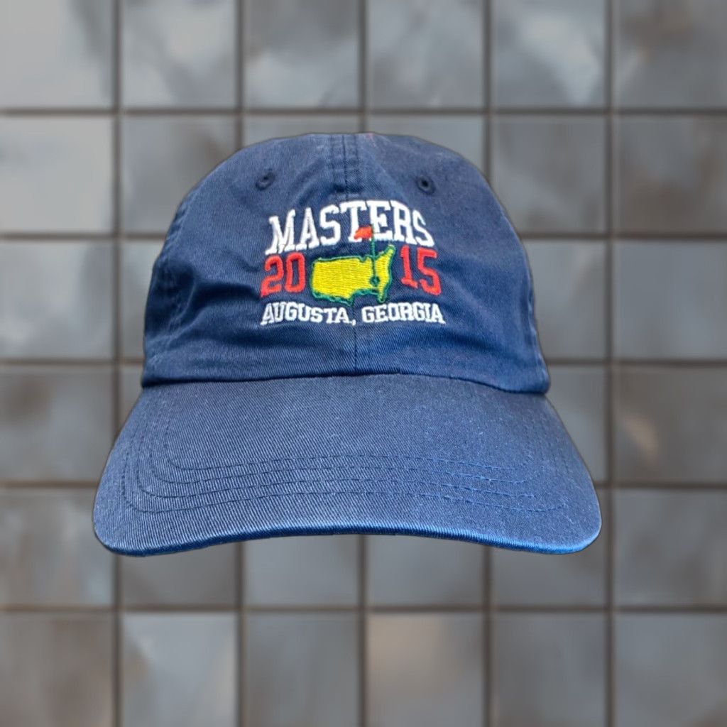 Vintage VINTAGE Masters Hat Mens Baseball Cap One Size Blue Twill 2015 Augusta Georgia Golf Logo Size ONE SIZE - 1 Thumbnail