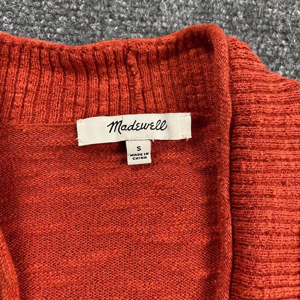 Madewell Madewell Cardigan Women's Small Orange Knit Casual S Size S / US 4 / IT 40 - 2 Thumbnail
