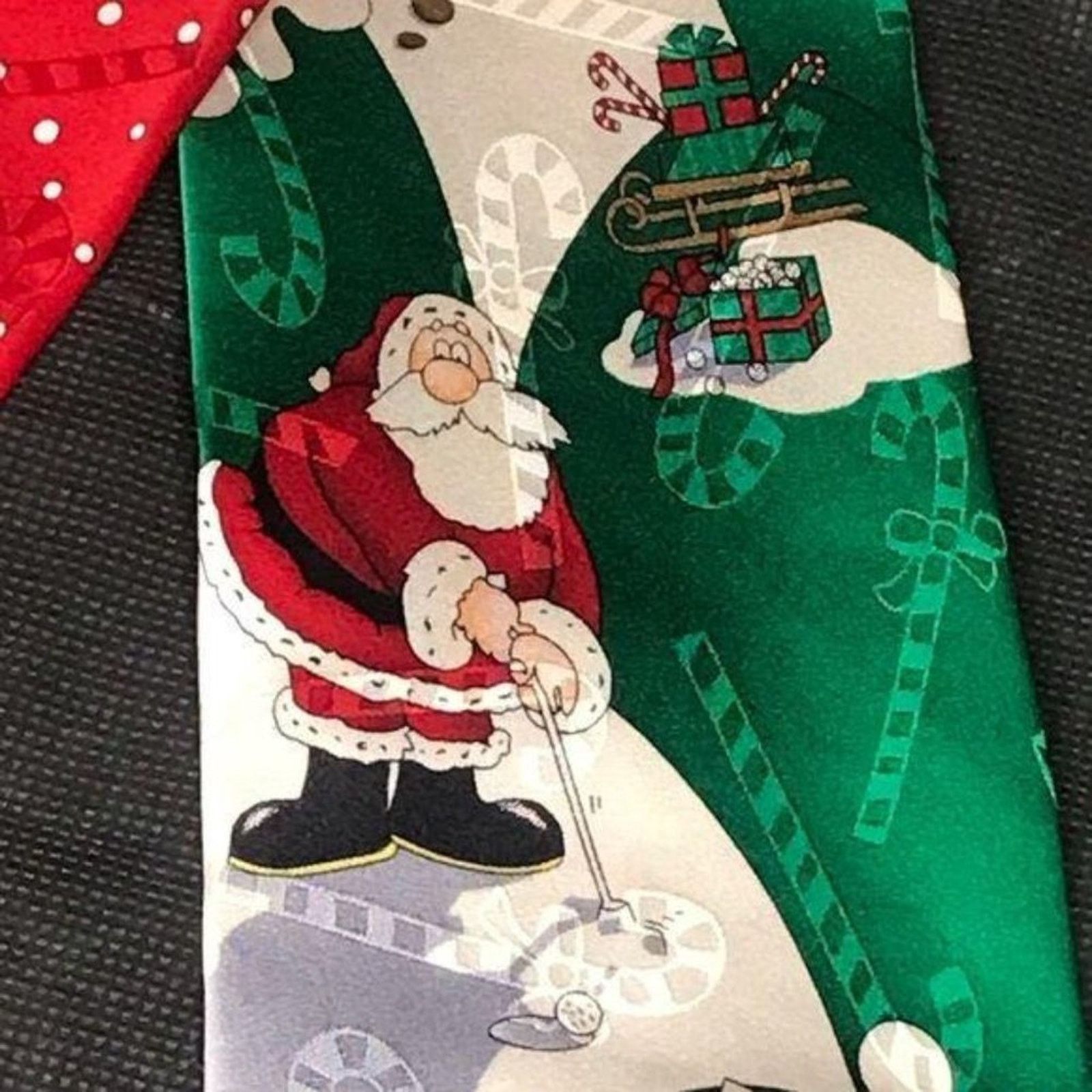 The Unbranded Brand Vintage Holiday Christmas Novelty Tie Silk Yule Tie Greeting Size ONE SIZE - 8 Thumbnail