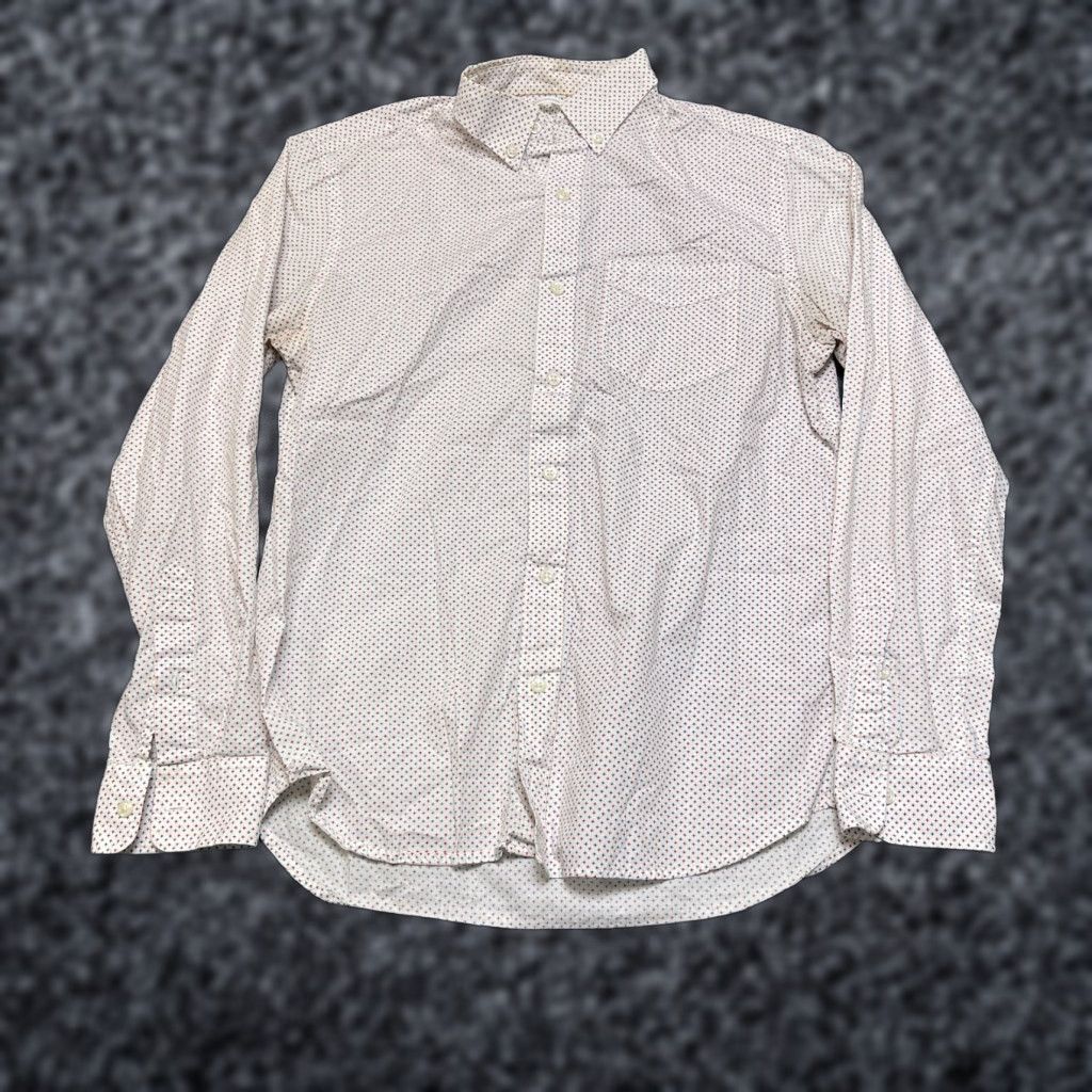 Old Navy Old Navy Everyday Shirt Mens Medium White Microcross Slim Fit Cotton Button Down Size US M / EU 48-50 / 2 - 1 Thumbnail
