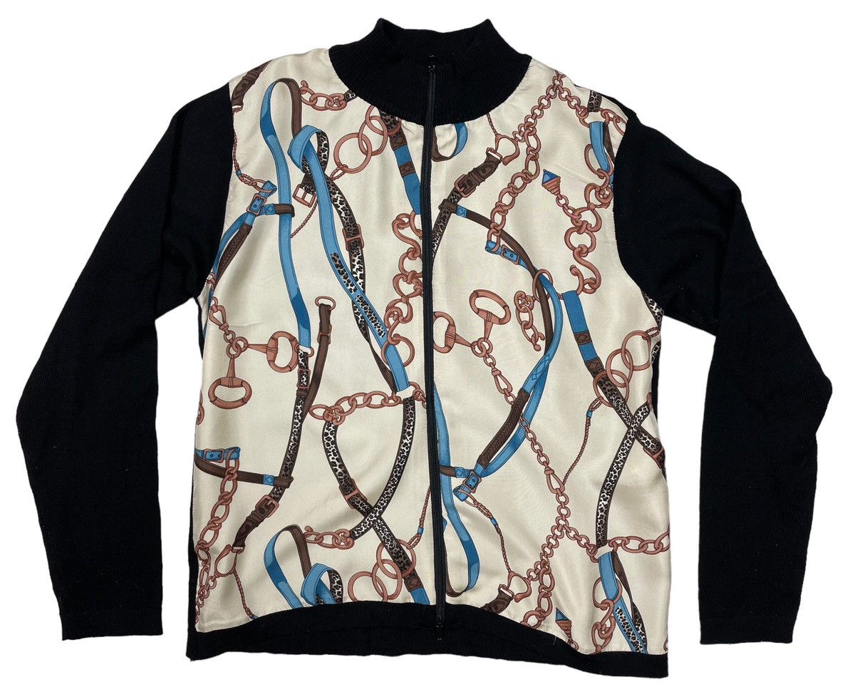 image of Italian Designers Paola Davoli Silk Wool Sweaters Women in Black/Cream (Size Medium)