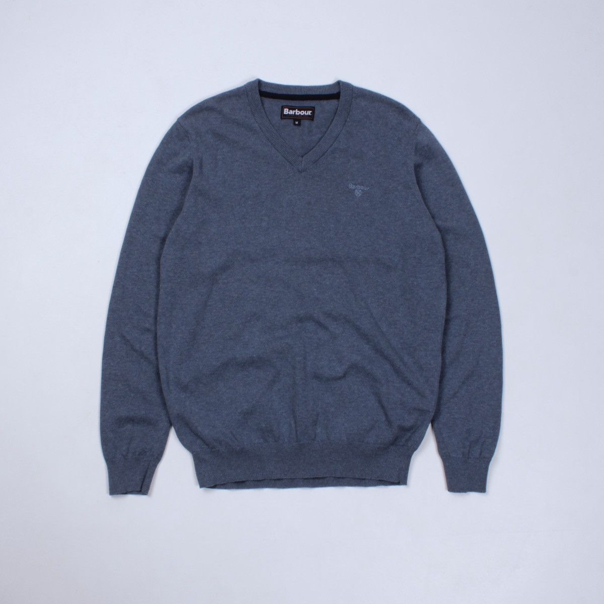Barbour BARBOUR Cotton Blue V-neck Jumper Sweater Pullover Size US M / EU 48-50 / 2 - 4 Thumbnail