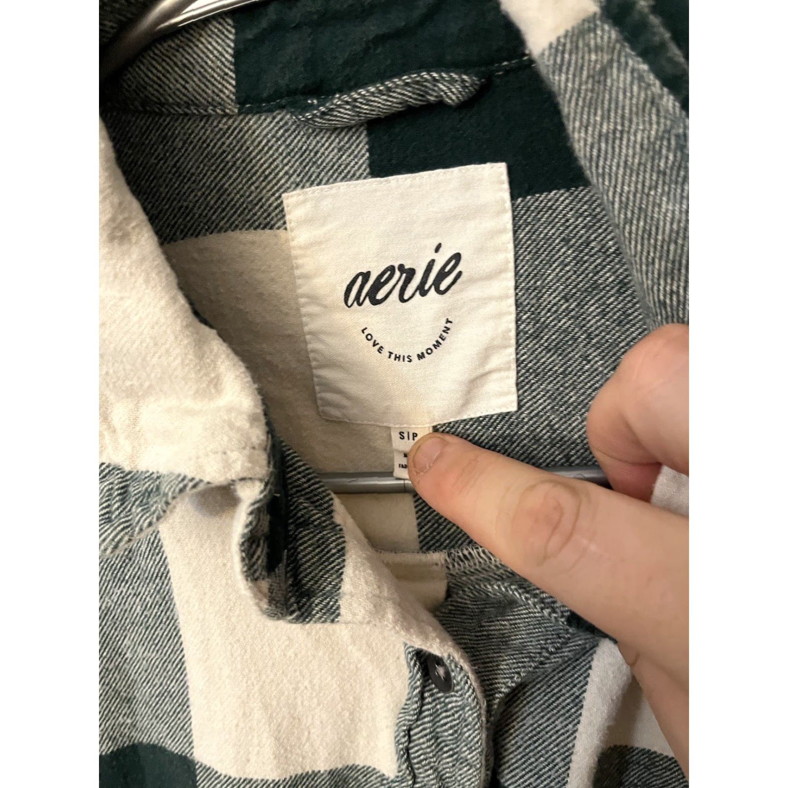 Vintage Aerie Women Shirt Small Green Gray Tint Buffalo Check Plaid Flannel Thick Casual Size S / US 4 / IT 40 - 2 Thumbnail