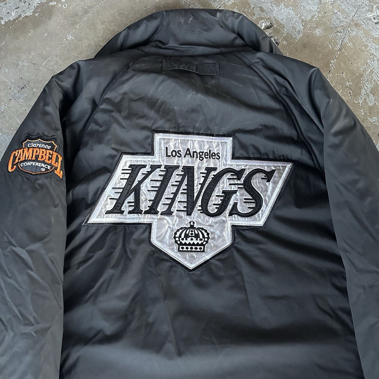 NHL × Pro Player × Vintage Vintage 90s Pro Player Kings Reversible Parka Puffer Jacket Size US L / EU 52-54 / 3 - 4 Thumbnail
