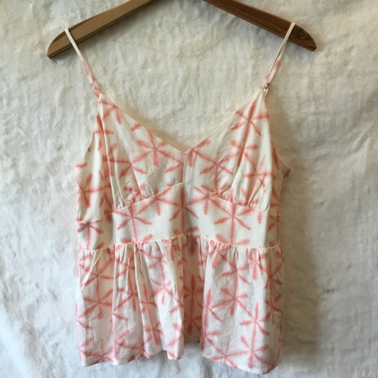 Loft Loft Coral Cream Star Tie Dye Peplum Cami Size M / US 6-8 / IT 42-44 - 13 Thumbnail