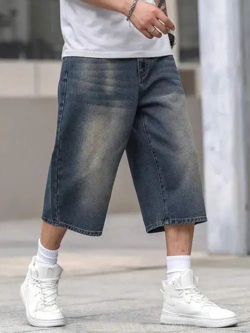 Jean Washed Y2k Shorts Jorts LOOSE skate Size US 34 / EU 50 - 1 Thumbnail