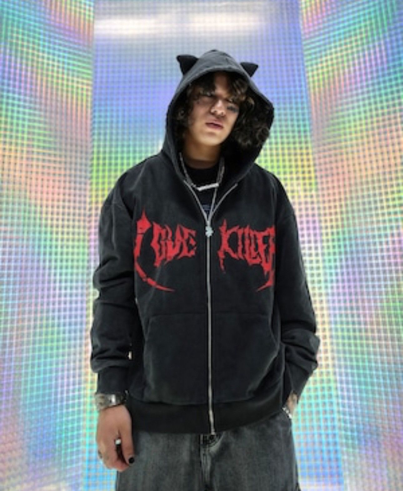 Japanese Brand Lovekiller killer cat destruction hoodie Size US XL / EU 56 / 4 - 1 Thumbnail