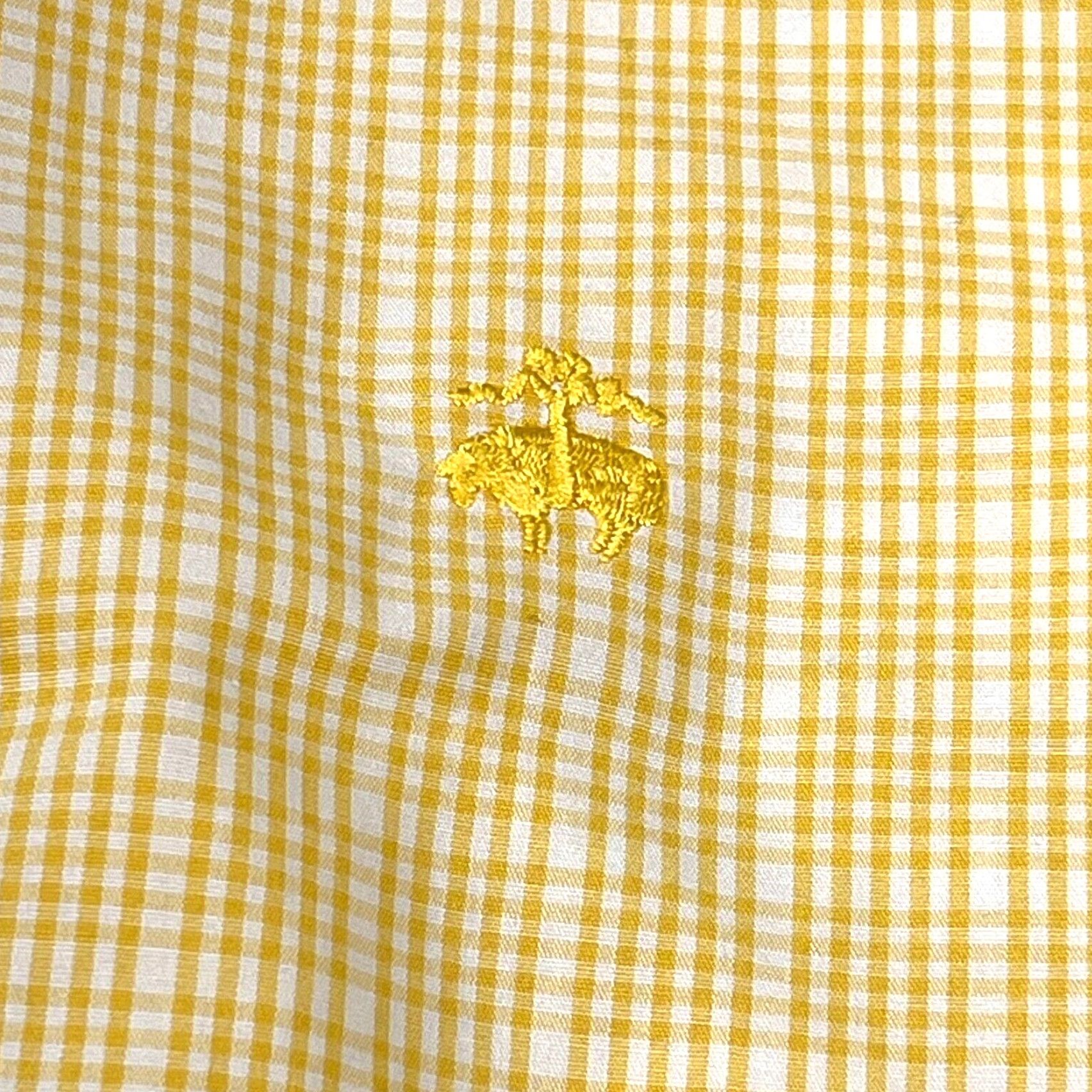 Brooks Brothers VINTAGE Brooks Brothers Shirt Men Medium Yellow Plaid Button-Up Dress Casual Modern Size 40R - 4 Thumbnail