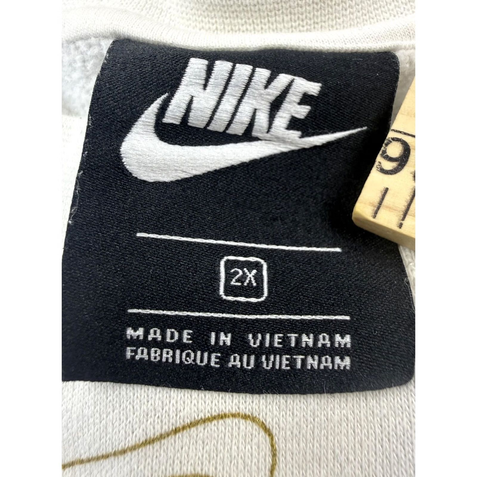 Nike Nike Mens 2XL White Fleece Crewneck Pullover Allover Logo Graphic Sweatshirt Size US XXL / EU 58 / 5 - 3 Thumbnail