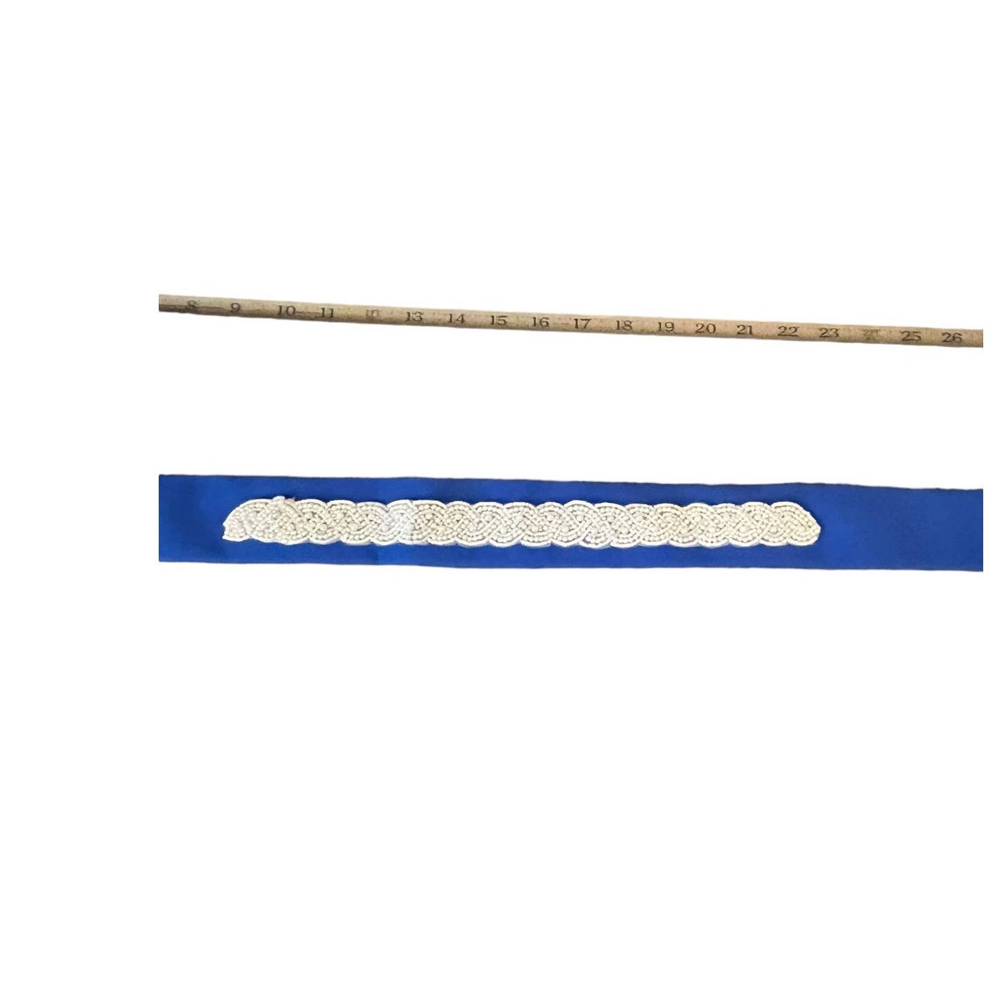 Other Handmade Blue canvas fabric pearl bridal belt Size ONE SIZE - 12 Thumbnail