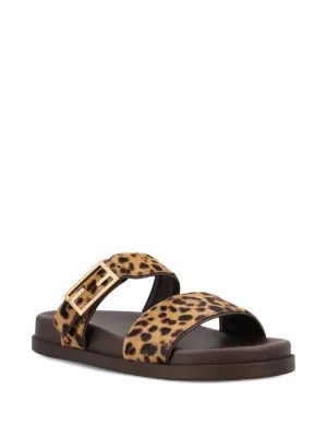 Fendi os11x0526 FF Leopard-print Buckle Sandals in Brown Size US 5 / IT 35 - 3 Thumbnail