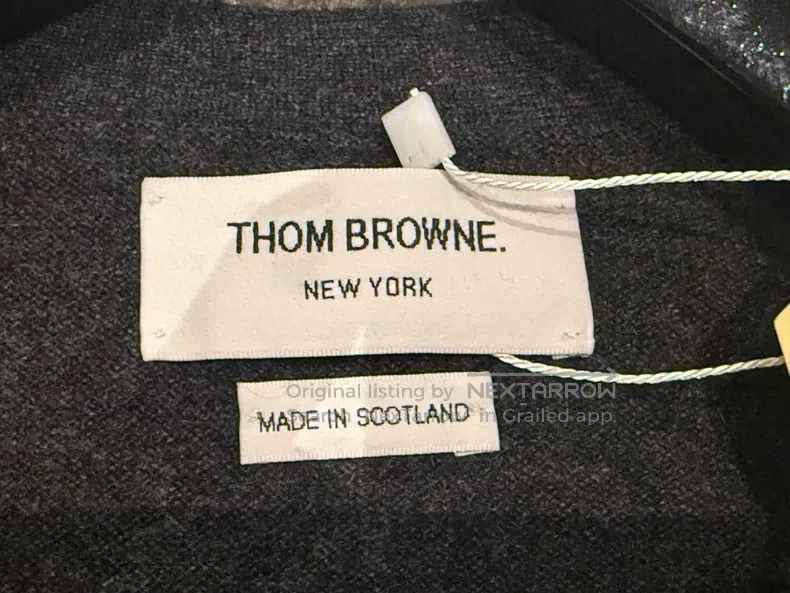 Thom Browne Thom Browne Classic Four Stripe Cashmere Cardigan - Dark G Size US M / EU 48-50 / 2 - 6 Thumbnail