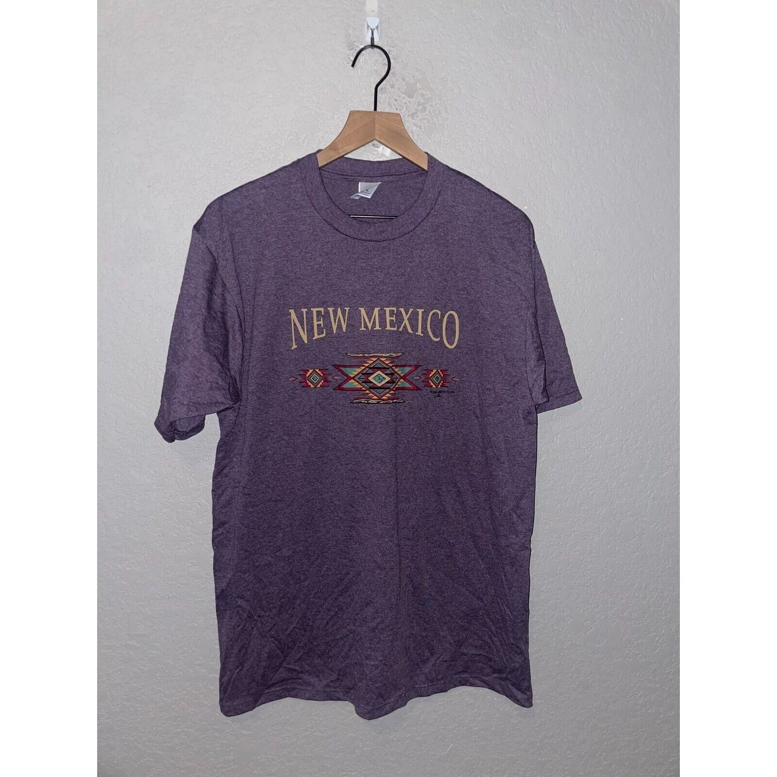 Jerzees Vintage New Mexico Shirt Purple Tee Native American VTG 90s Size US L / EU 52-54 / 3 - 1 Thumbnail