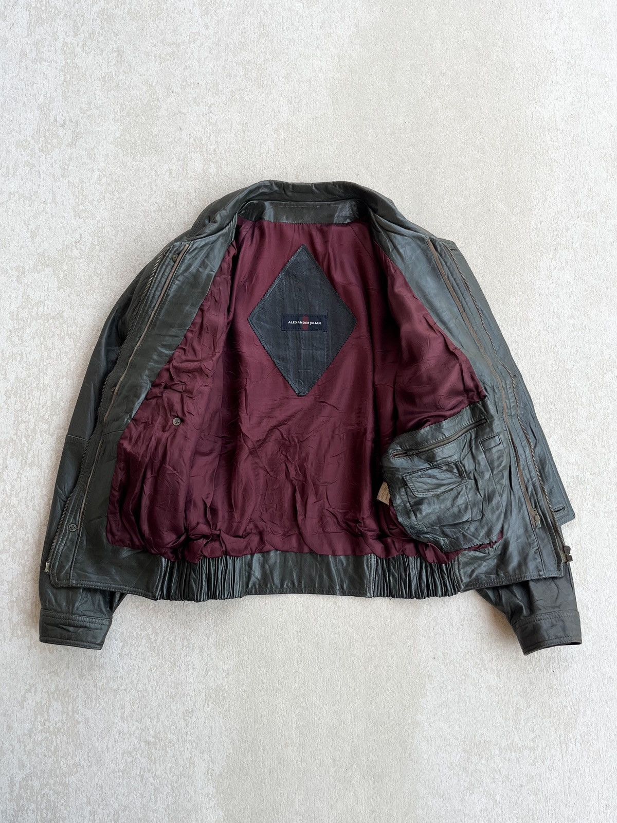 Alexander Julian 90’s Alexander Julian Type A-2 Flight Leather Jacket Size US L / EU 52-54 / 3 - 3 Thumbnail