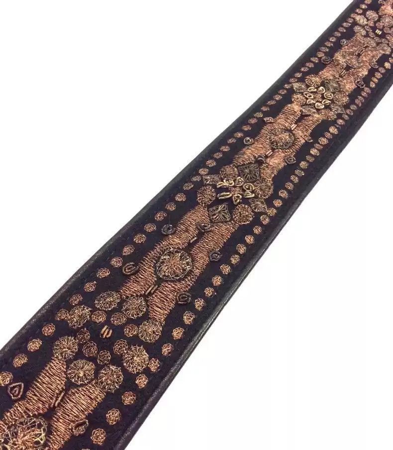 Dries Van Noten Dries van noten Heavy industry embroidery black belt- Size ONE SIZE - 6 Thumbnail