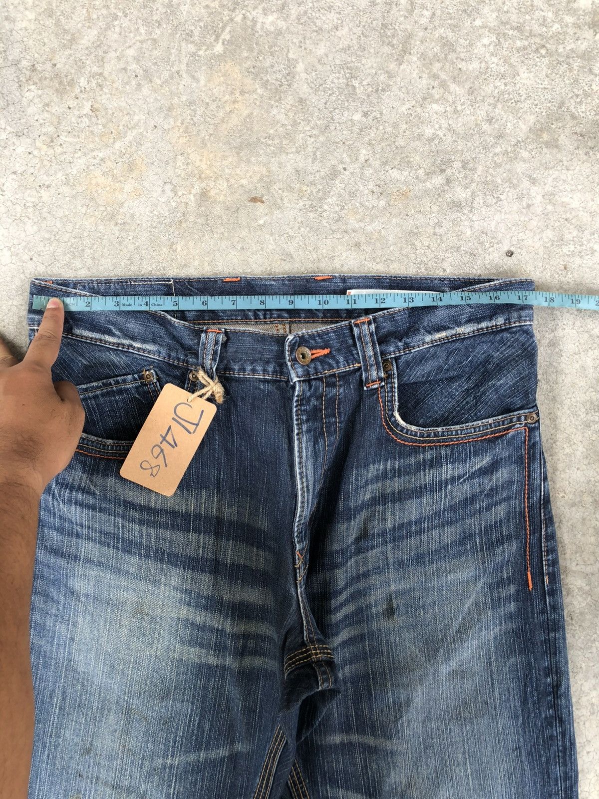 If Six Was Nine Japanese Edwin Flared Jeans Distressed Back Buckle Size US 34 / EU 50 - 21 Thumbnail