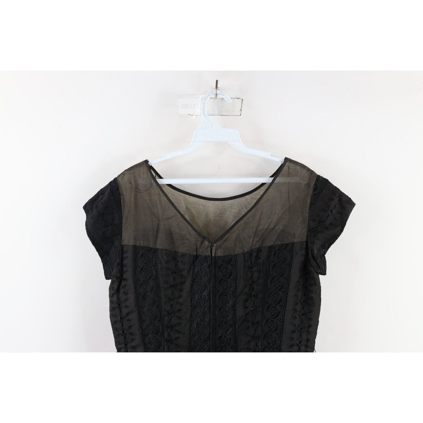 Vintage Vintage 50s 60s Rockabilly Distressed Lace Flower Dress Size XL / US 12-14 / IT 48-50 - 12 Thumbnail