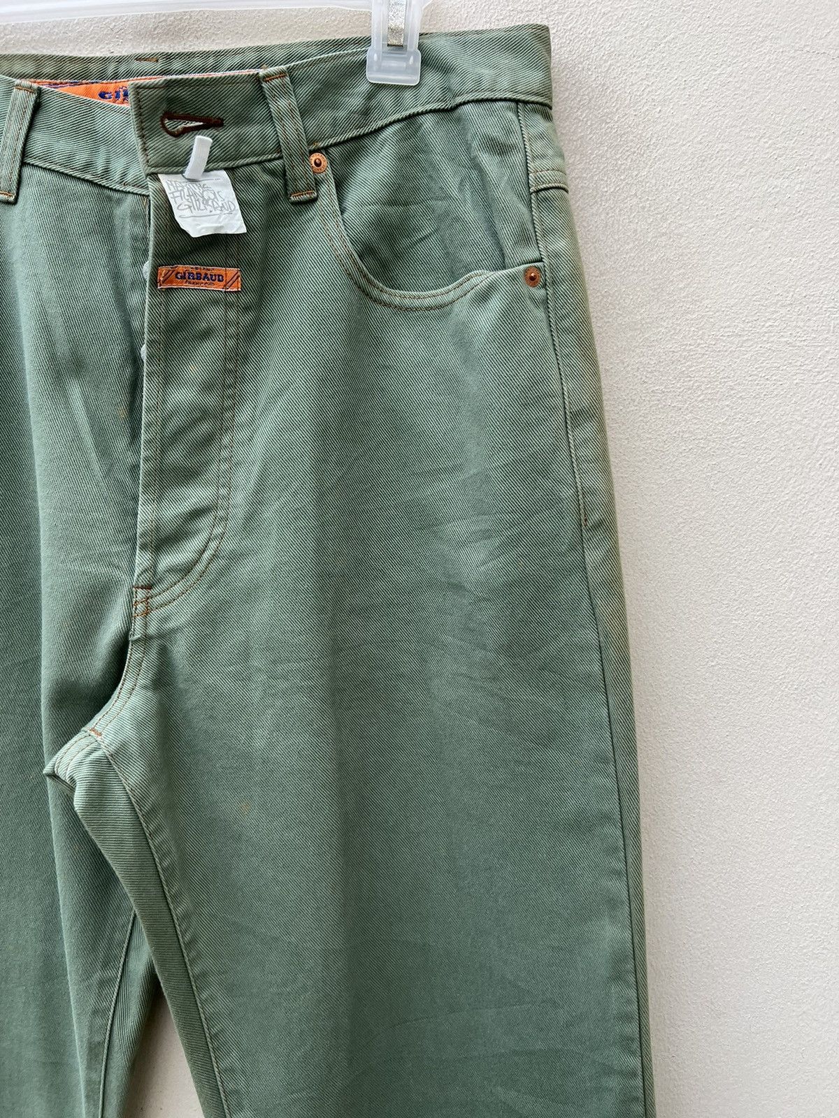Marithe + Francois Girbaud Vintage 90s MFG Sun Fade Green Denim Baggy Jeans Size US 32 / EU 48 - 12 Thumbnail