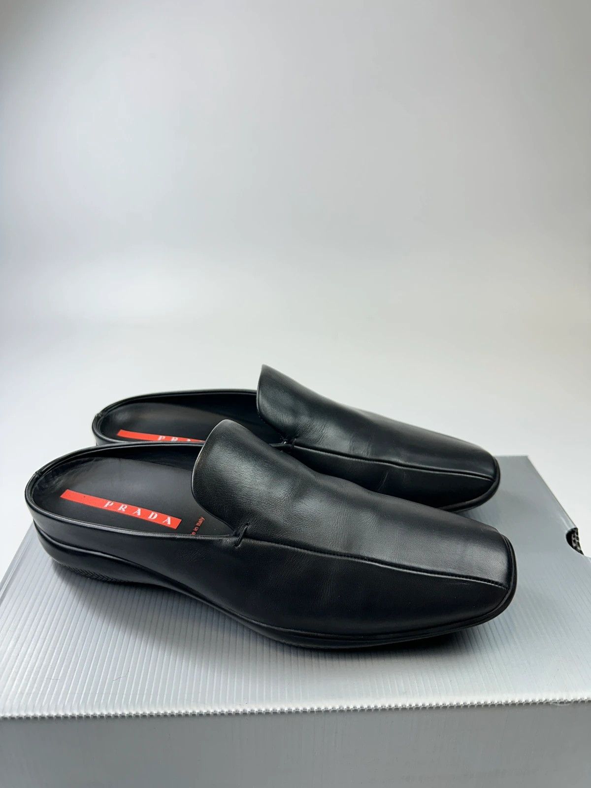 Prada Prada Sport 00’s Black CalfSkin Leather Flat Mules Shoes Size US 10 / EU 43 - 4 Thumbnail
