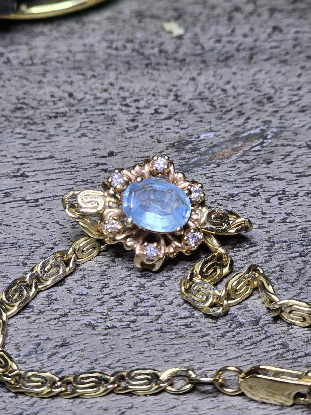 MR & MRS ITALY Vintage 14K Gold Sapphire Diamond Bracelet Italy Size ONE SIZE - 2 Thumbnail