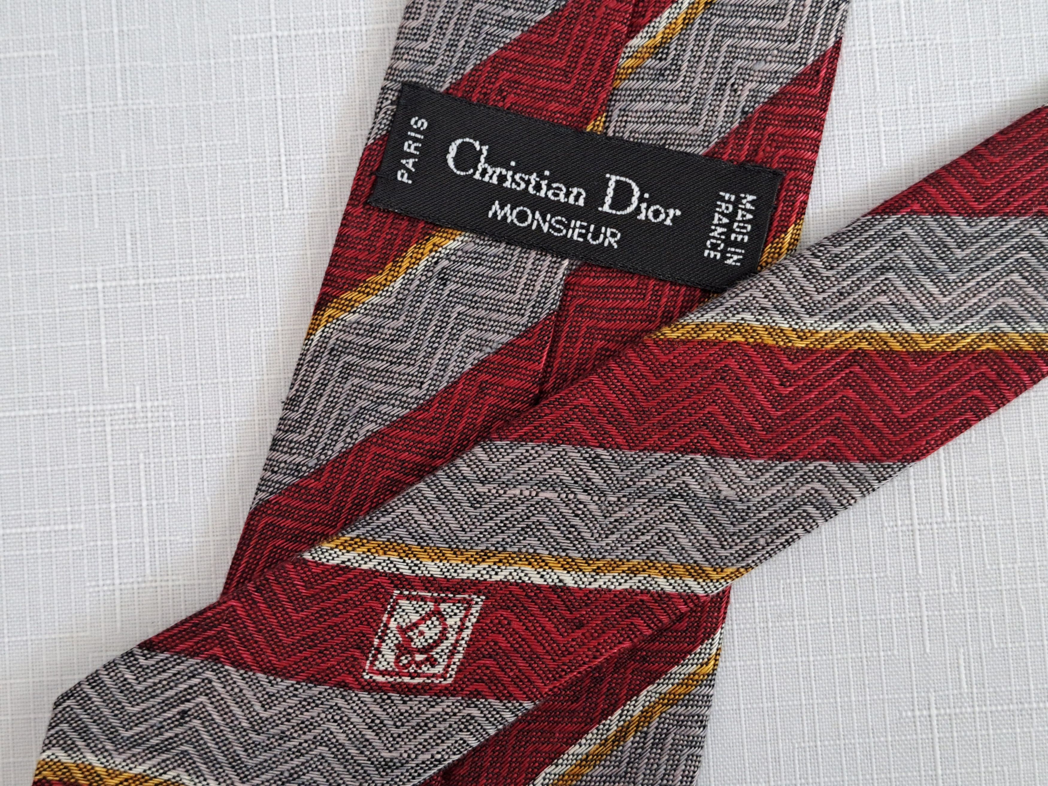 Dior × Vintage Vintage Christian Dior striped linen tie. Size ONE SIZE - 11 Thumbnail
