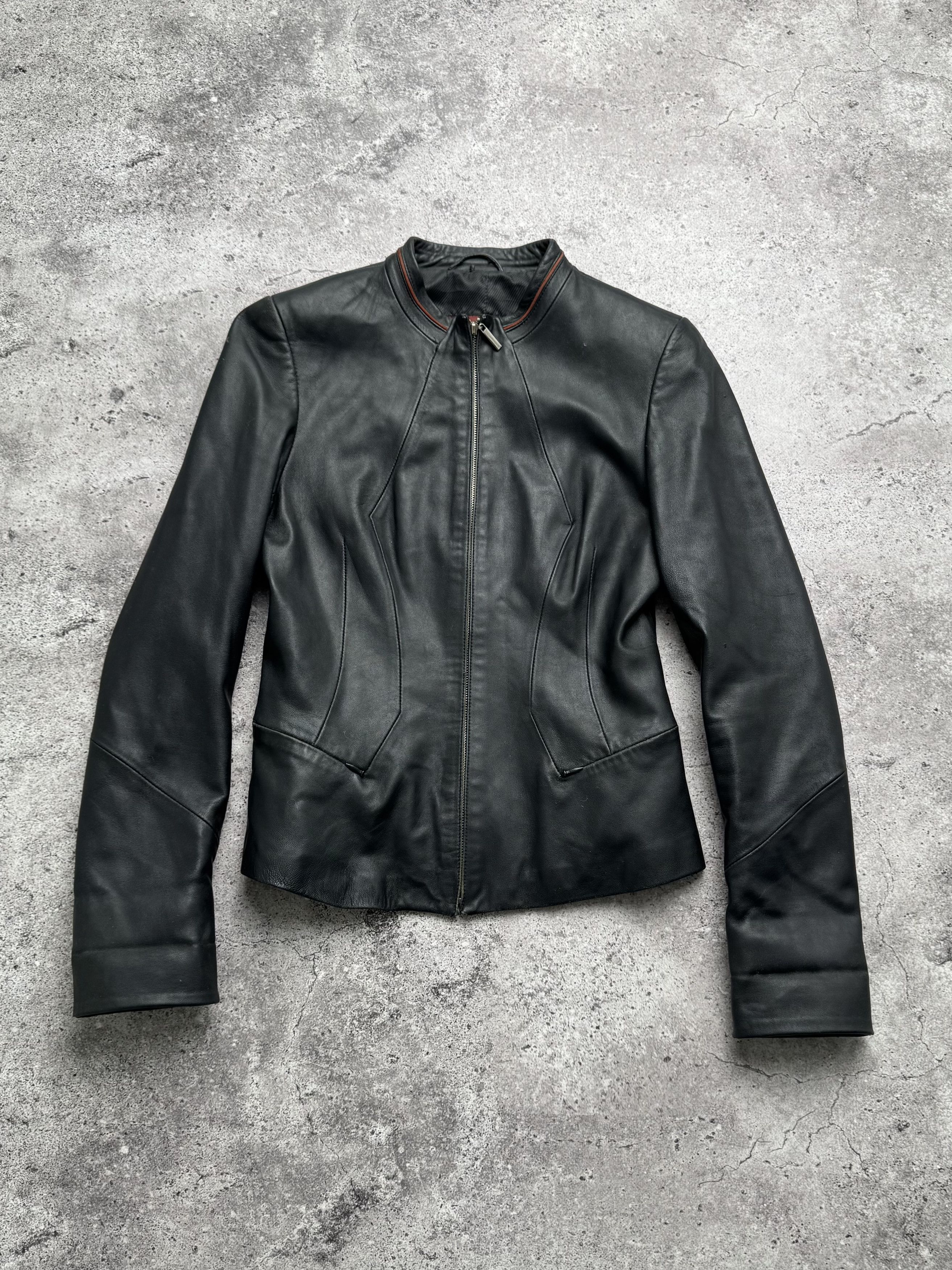Vintage Cropped Leather Jacket C2(V490)