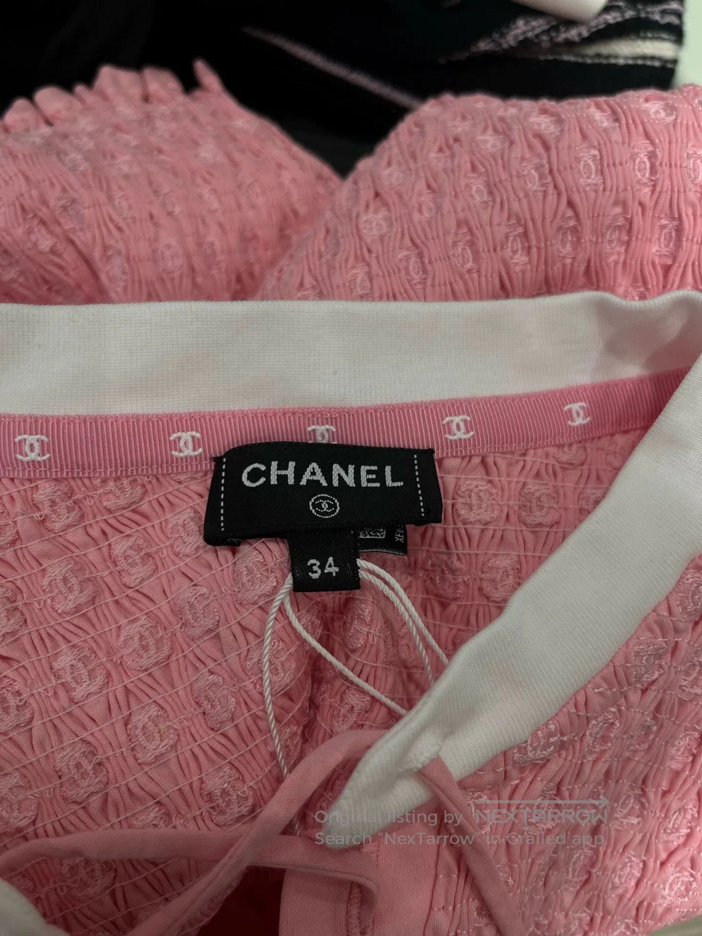 Chanel Chanel Pink Ruched Tie Short Sleeve Top. Size US XS / EU 42 / 0 - 3 Thumbnail