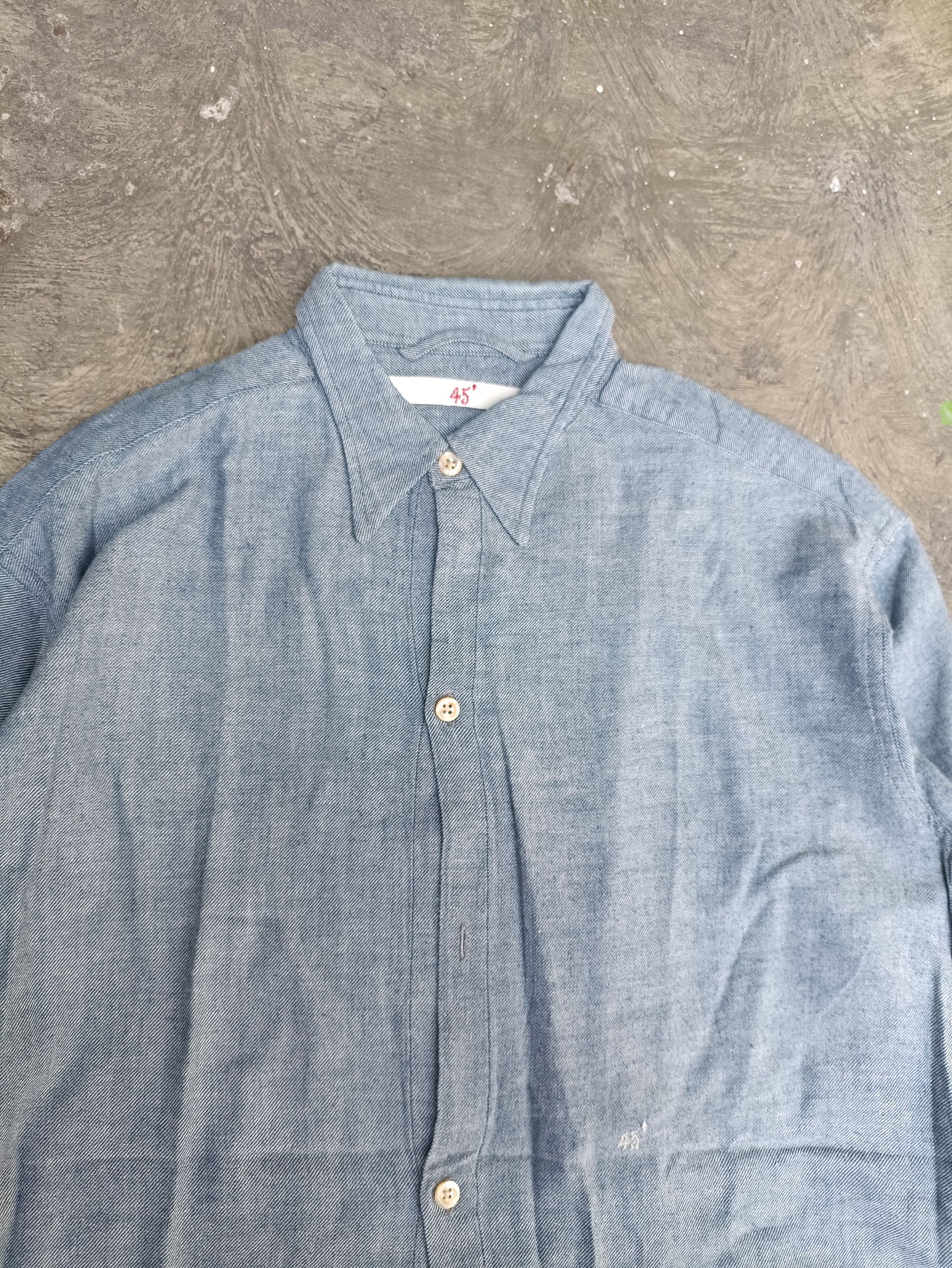 45rpm 45rpm chambray long shirt button ups top Size M / US 6-8 / IT 42-44 - 2 Thumbnail