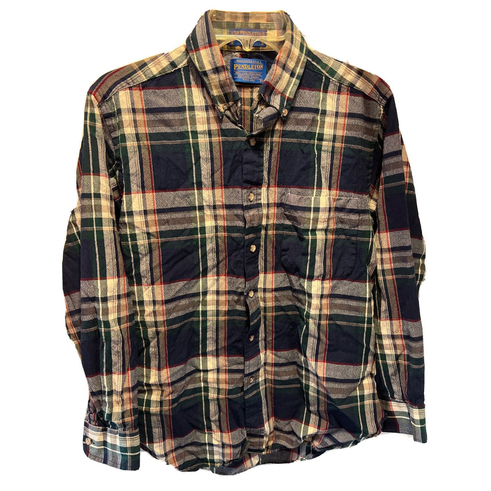 Pendleton Pendleton Sir Men’s M Green Plaid LS Wool Shirt *shrunk* Size US M / EU 48-50 / 2 - 1 Thumbnail