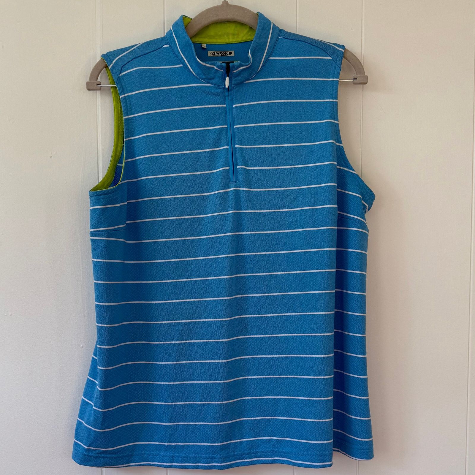 Adidas Adidas Golf Women's L Climacool Blue & White 1/4 Zip Shirt Size L / US 10 / IT 46 - 1 Thumbnail
