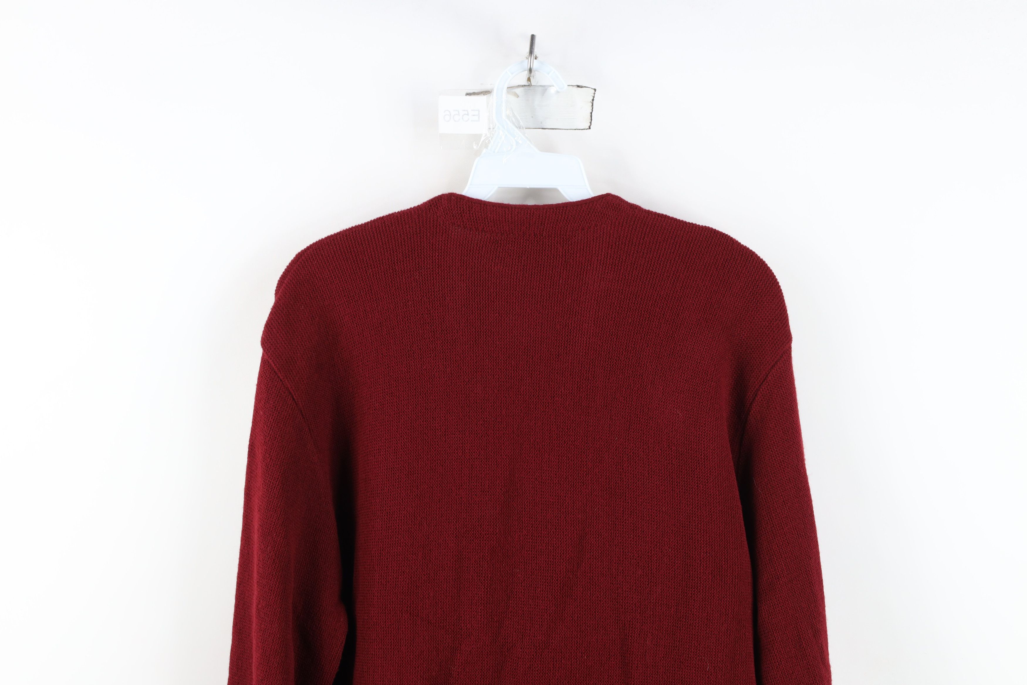 Vintage Vintage 90s Streetwear Blank Knit Cardigan Sweater Red USA Size US M / EU 48-50 / 2 - 11 Thumbnail