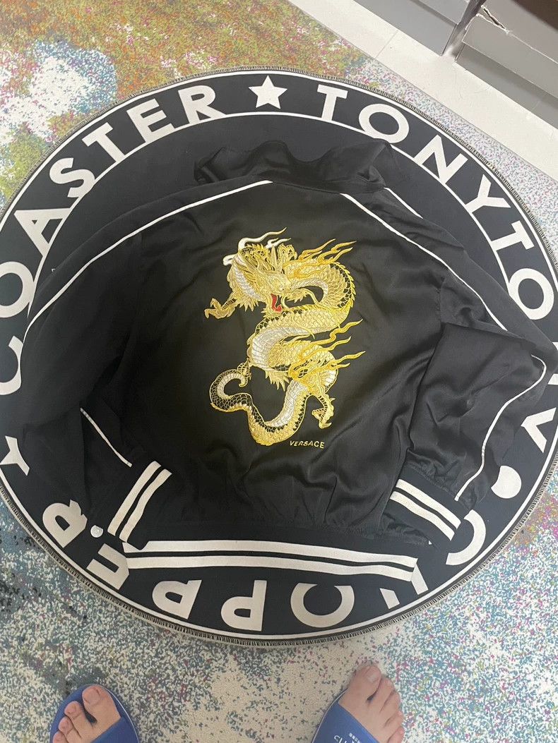 Versace Versace Black dragon silk satin jacket Size US M / EU 48-50 / 2 - 6 Thumbnail